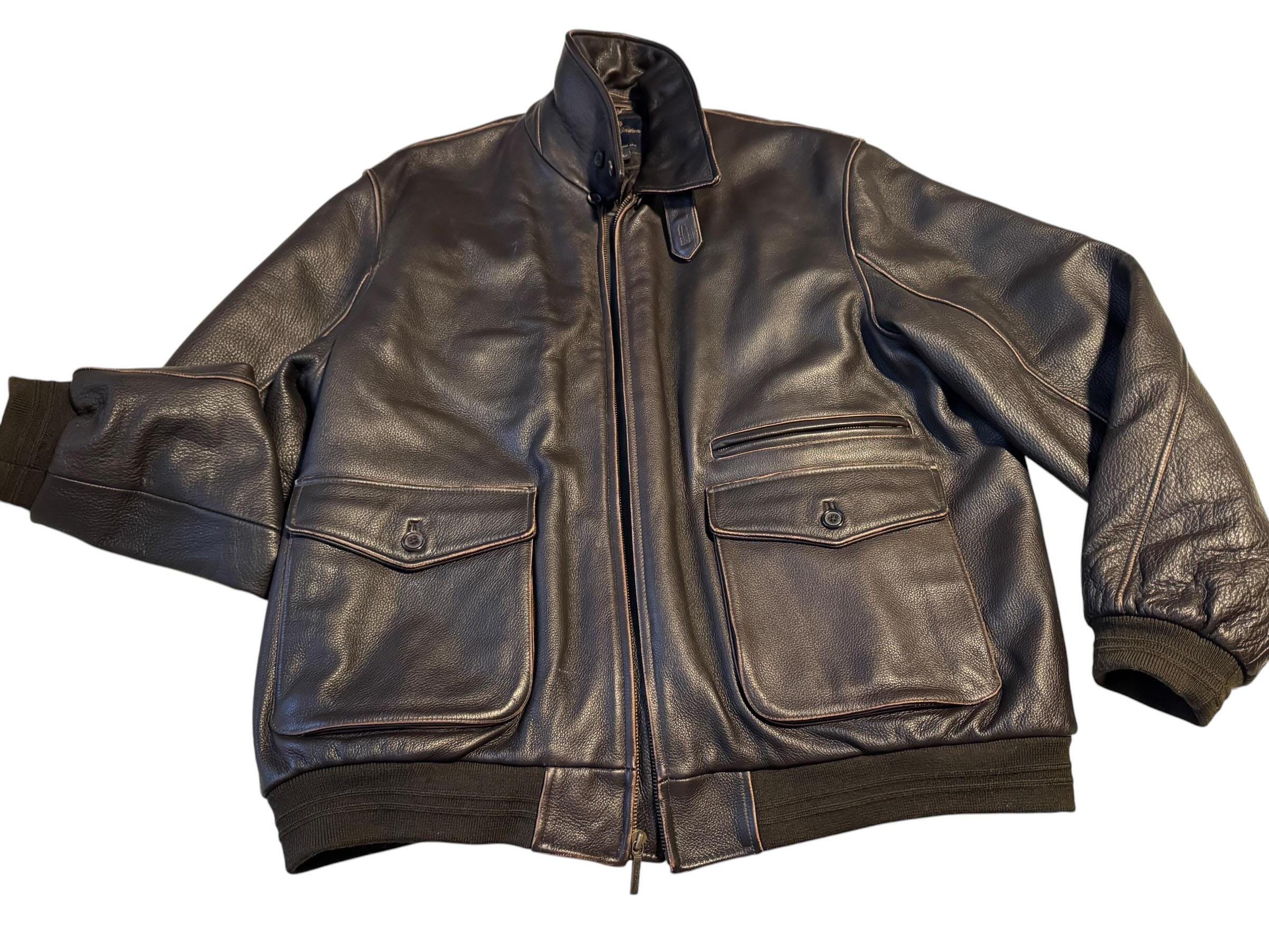 Vintage Leather Aviation Jacket - Etsy