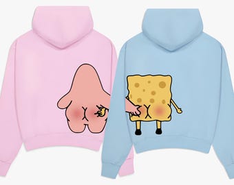 Spongebob and Patrick Inspired Matching Friends T-shirt His and Hers Sublimation PNG Digital Download