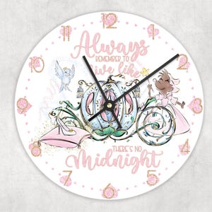 Clock PNG, Cinderella, Digital Clock PNG, Sublimation Design, Printable Wall Clock, Sublimation Clock, Clock Template, Clock Design