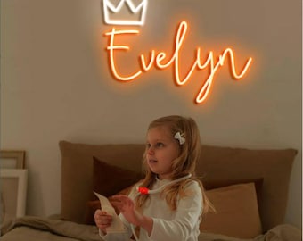 Letrero de neón con nombre personalizado para niños, letrero de neón LED, letrero de neón para dormitorio, letrero de luz de neón, decoración de habitación para niños, regalo de Navidad, regalo de decoración del hogar para niños