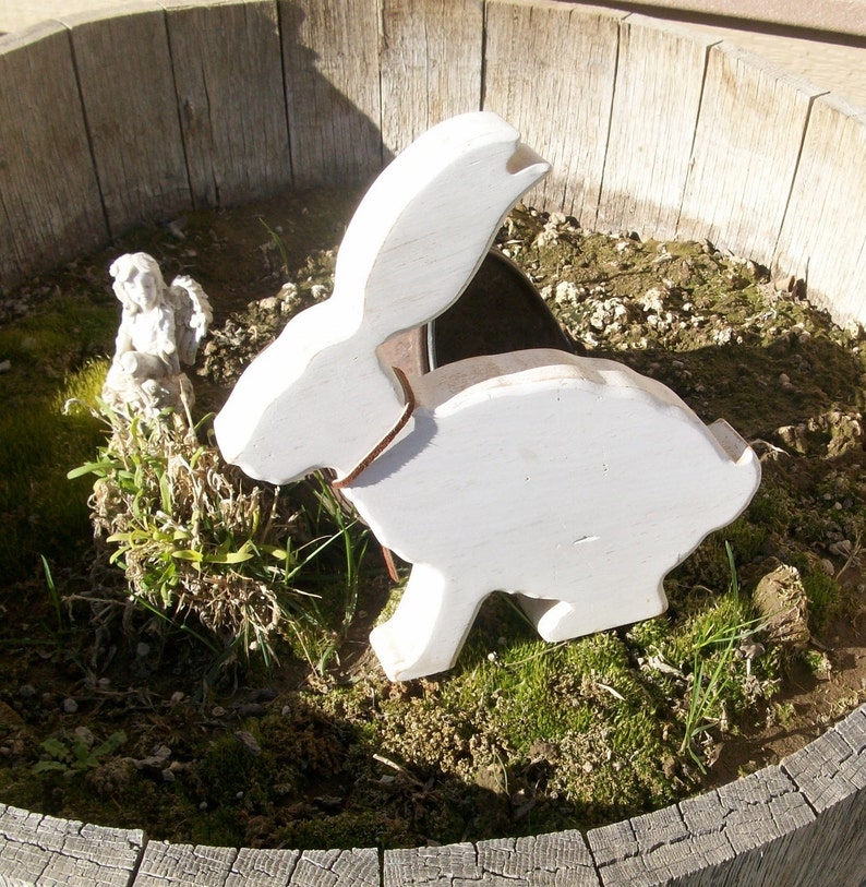Wooden Jack Rabbit With Cactus Design Southwestern Style Rabbit Figure image 4