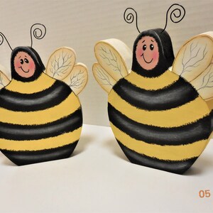 Honey Bee Tiered Tray Decor Tole Painted Bee Shelf Sitter Bumble Bee Decoration image 7