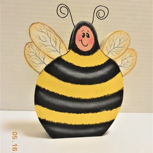 Honey Bee Tiered Tray Decor Tole Painted Bee Shelf Sitter Bumble Bee Decoration image 2