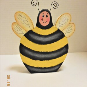 Honey Bee Tiered Tray Decor Tole Painted Bee Shelf Sitter Bumble Bee Decoration image 3