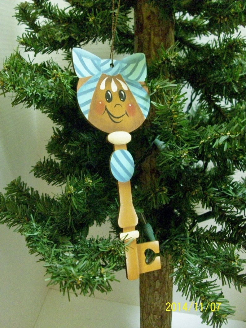 Hand Painted Gingerbread Girl Rainbow Key Ornaments Etsy