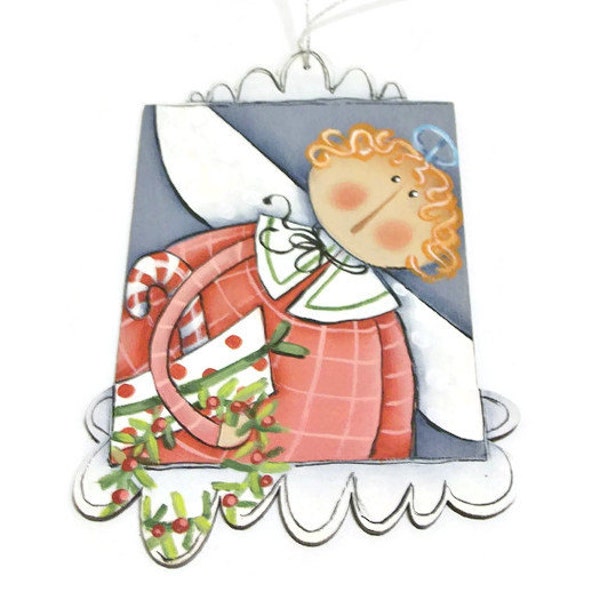 Whimsical Angel Hand Painted Ornament