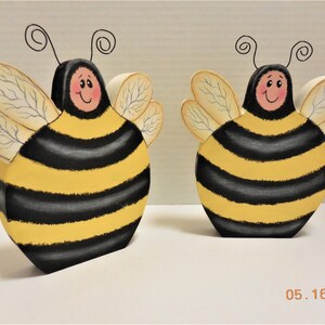 Honey Bee Tiered Tray Decor Tole Painted Bee Shelf Sitter Bumble Bee Decoration image 10