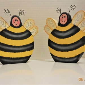 Honey Bee Tiered Tray Decor Tole Painted Bee Shelf Sitter Bumble Bee Decoration image 9