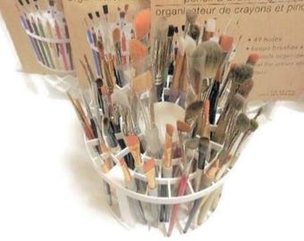 Artist Paint Brush Organizer Caddy, Art Supplies Storage, Desk Brush or Pen Holder
