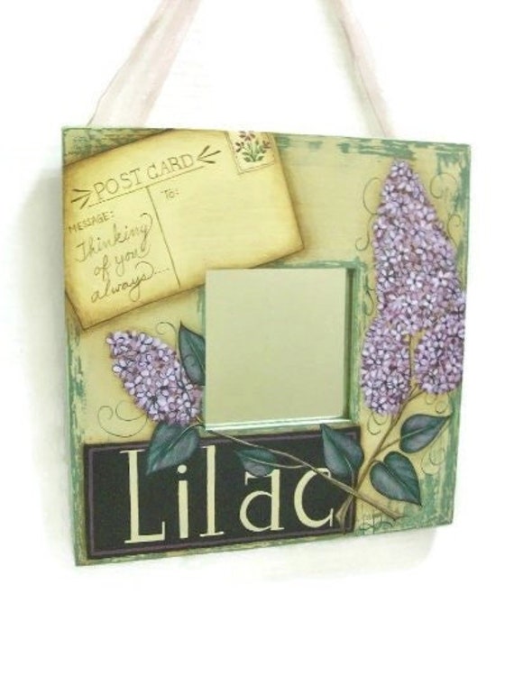 Spring Lilacs Painted Mirror Frame - Personalize This Postcard Design For A Special gift - Framed Mirror Home Decor For Spring