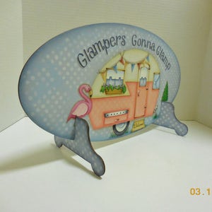 Glampers Gonna Glamp Sign Retro Camper Sign Vintage Style Trailer Camping Sign image 7