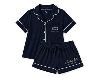 Custom College Pajama Set | Personalized Sorority PJs | Freshman Senior Year Surprise Gift | College Roommate Gift | Custom Top & Shorts