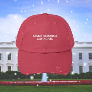 Make America Gay Again Distressed Cap - Rainbow LGBTQ Pride Hat