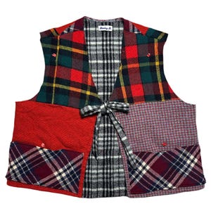 Handmade Quilted Vest - Patchwork Plaid