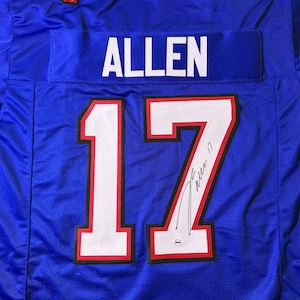 Maillot dédicacé de Josh Allen (Buffalo Bills) avec certificat d'authenticité | Autographe authentique, cadeau idéal pour les fans