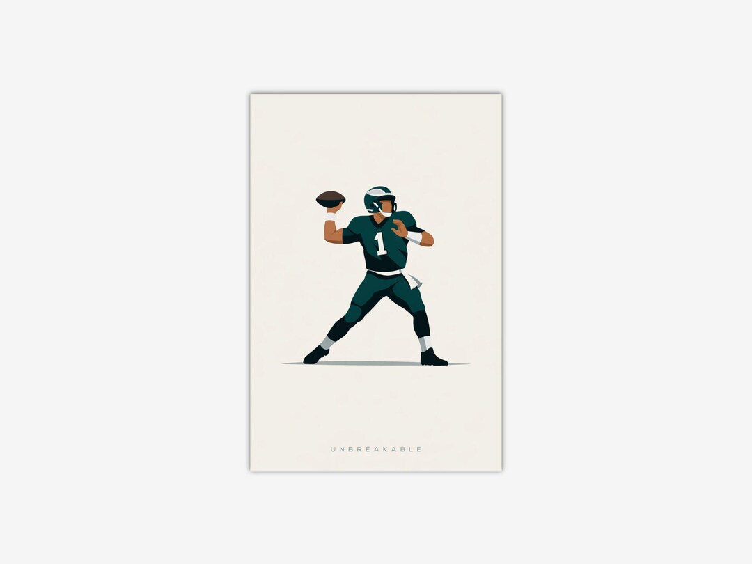 Football Wall Art Poster, Minimalist Modern Print, Sports Bedroom Decor ...