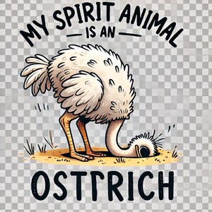 Funny Ostrich Spirit Animal Digital Art