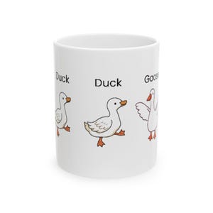 Ceramic Mug, Duck, Duck, Goose design, Coffee Mug, Tea Cup, Animal Lover Gift, Kitchen Decor, Farmhouse Mug, Funny Mug
