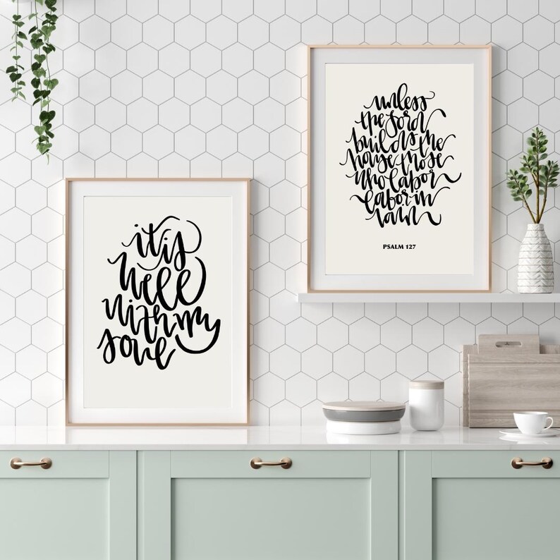 Psalm 127 PRINTABLE Verse Digital Download || Hand-lettered Christian Wall Art || Neutral ...