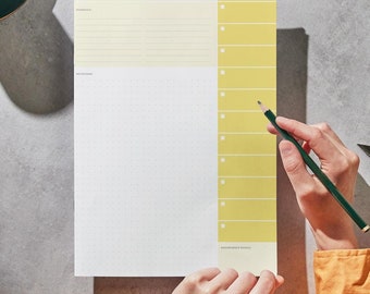 デイリープランナー、タスクプランナー、ToDo リスト、印刷可能なデイリープランナー、PDF プランナー、黄色