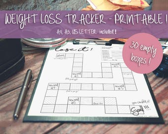 weight loss chart etsy