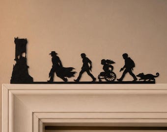 Dark Tower Door Topper & Bookshelf Decor – Roland's Ka-Tet Silhouette – Stephen King Gift