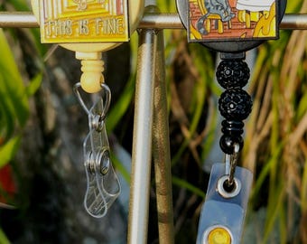 Silly cat badge reels