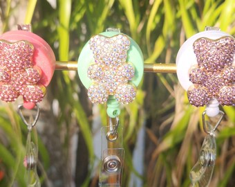 Sparkle and shine gummy bear badge reels!