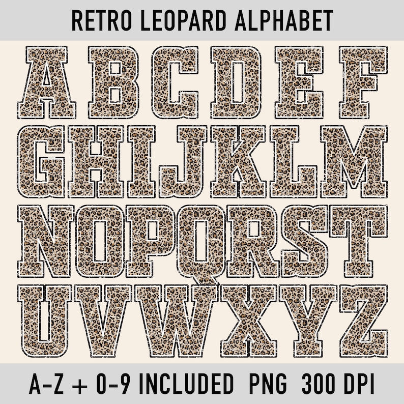 distressed retro cheetah varsity alphabet letters and numbers png bundle sports font for sublimation cricut custom name shirt design retro distressed leopard varsity alphabet png set trendy sports letter number bundle for sublimation cricut team shirt custom name design leopard distressed retro varsity alphabet letters numbers png bundle sports font clipart for sublimation cricut dtf custom shirt design