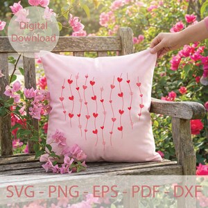 Hart lijn kunst Svg, minimale hart afbeelding, handgetekende hart, schattig esthetisch hart Svg, eenvoudig hart Svg, Valentijnsdag hart Shirt Design afbeelding 7