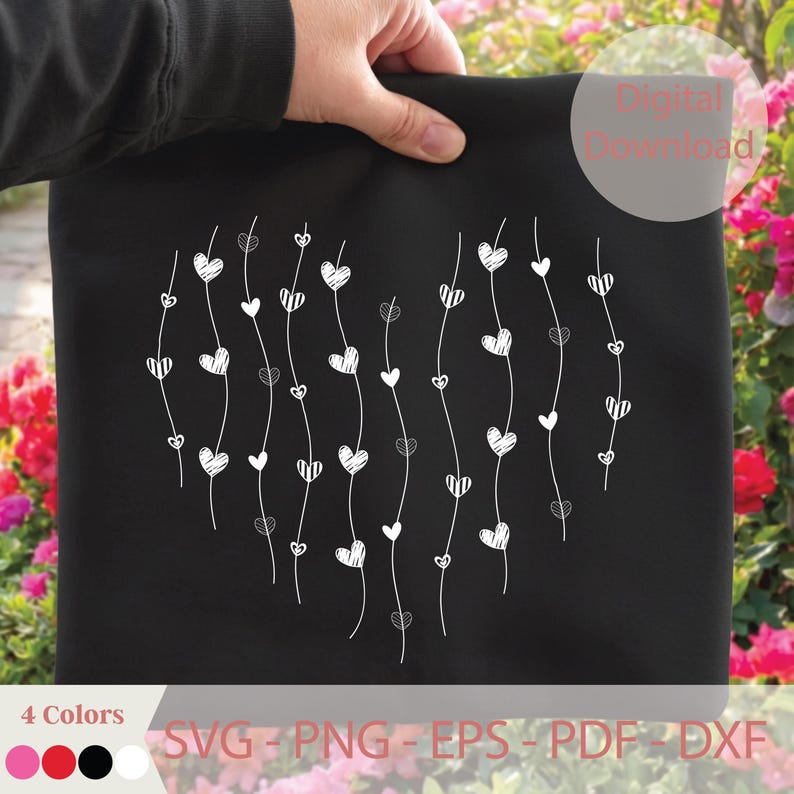 Hart lijn kunst Svg, minimale hart afbeelding, handgetekende hart, schattig esthetisch hart Svg, eenvoudig hart Svg, Valentijnsdag hart Shirt Design afbeelding 4