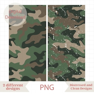 Military Camo Seamless Pattern PNG, Distressed & Clean Military Camouflage Pattern, Retro Army Camo Digital Paper PNG, Hunting Camo Design
