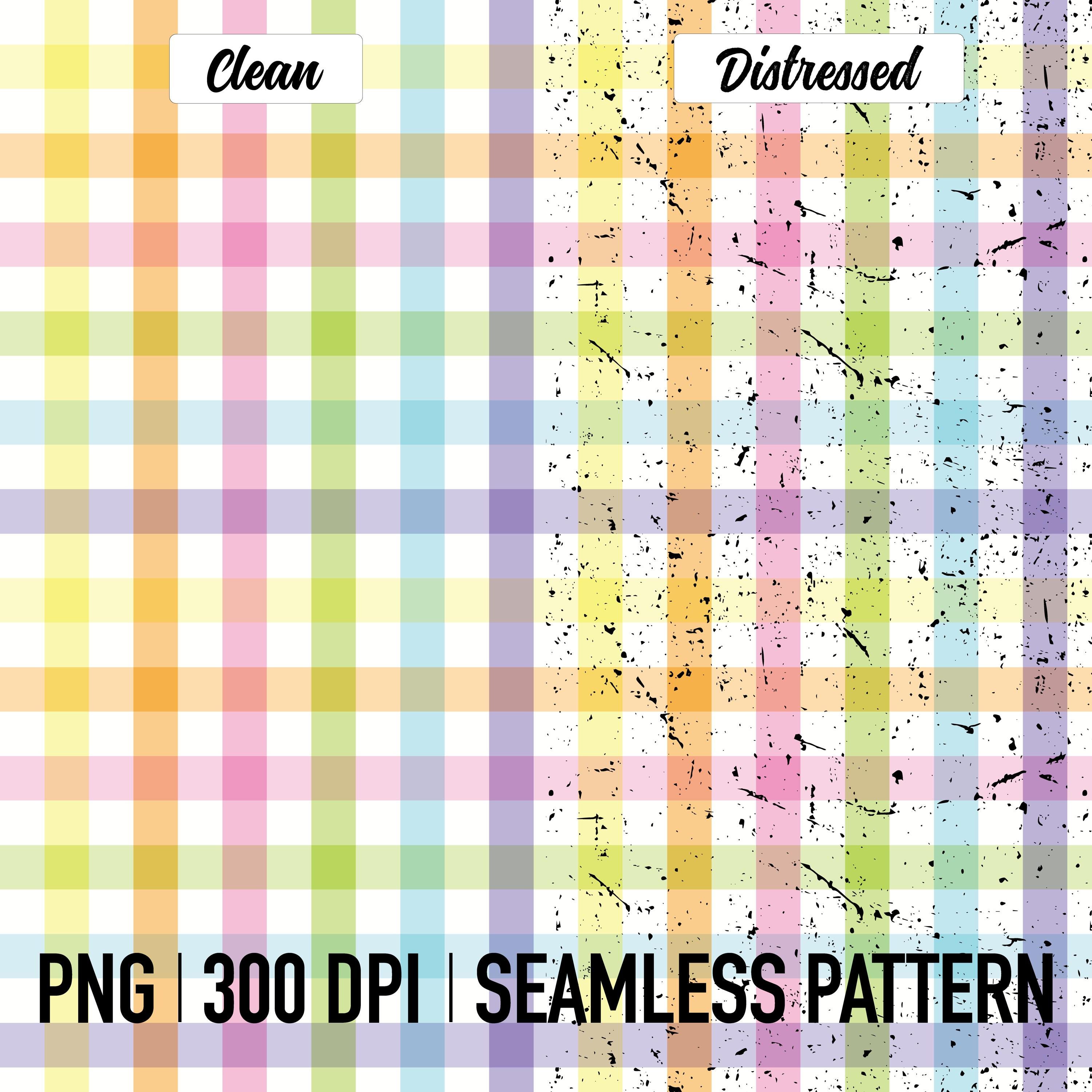 Pastel Plaid Seamless Pattern PNG, Clean Distressed Checkered ...