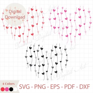 Hart lijn kunst Svg, minimale hart afbeelding, handgetekende hart, schattig esthetisch hart Svg, eenvoudig hart Svg, Valentijnsdag hart Shirt Design afbeelding 5