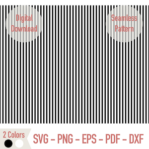 May include: Black and white striped seamless pattern digital download. The image includes the text "Digital Download" and "Seamless Pattern" in light pink circles. The bottom of the image includes the text "2 Colors" and file type options.