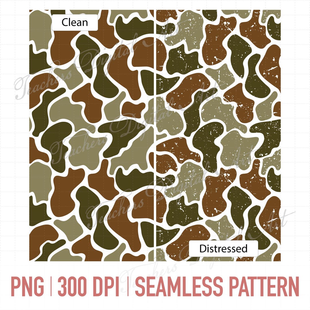 Duck Camo Seamless Pattern PNG, Old School Camouflage Digital Paper ...