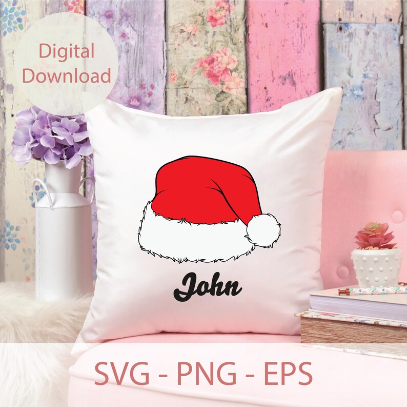 Santa Names Svg Custom Name Santas Hat Svg, Santa Hat Svg, Personalized Santa Hat Svg ...