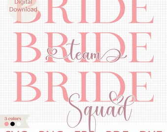 Pink Bride SVG PNG: Bachelorette Party Shirt Designs (Digital Download)