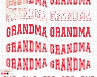 Grandma Varsity Bundle Svg Png, Grandma Svg Cut File, Grandma Pdf, Pink Grandma Svg Bundle, Mother's Day Svg, Mom Life Svg, Grandma Vector