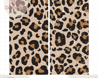 Papel digital com estampa de leopardo, estampa animal de chita PNG, fundos sem costura desgastados e limpos, download digital para sublimação e artesanato
