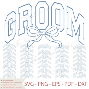 Groom’s Wedding Party SVG Bundle | 38 Wedding Title Designs | Best Man, Groom Crew, Father of the Groom Designs | Steel Blue Wedding Clipart
