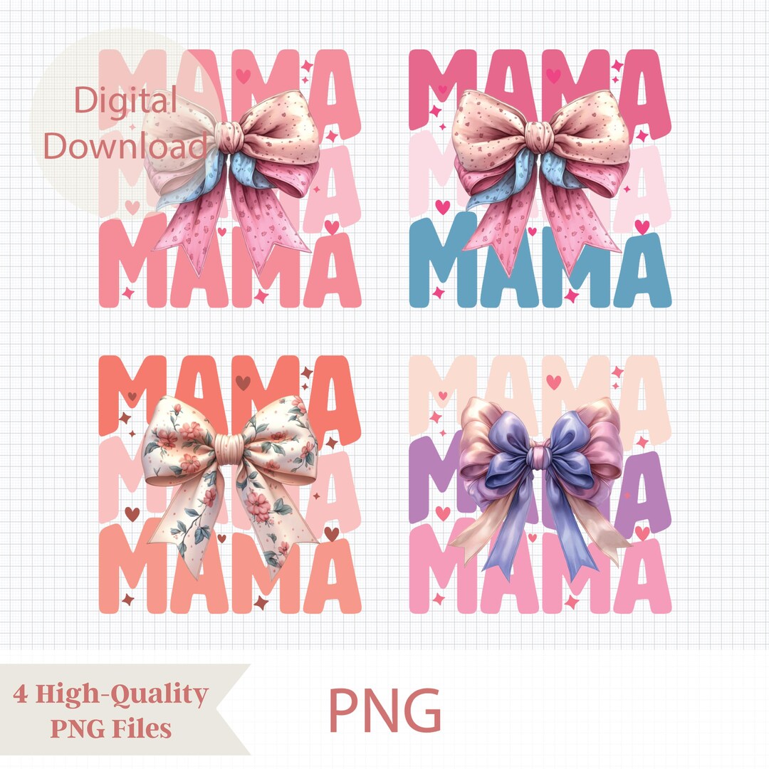 Mothers Day Mama Stacked PNG, Coquette Mama Png, Mama Coquette Bow Png ...