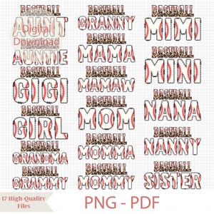 Paquete familiar de béisbol con estampado de leopardo Png, diseño de camiseta de mamá de béisbol Png, día de la madre Png, día del juego de béisbol, mini abuela de mamá de béisbol Png