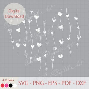 Hart lijn kunst Svg, minimale hart afbeelding, handgetekende hart, schattig esthetisch hart Svg, eenvoudig hart Svg, Valentijnsdag hart Shirt Design afbeelding 6
