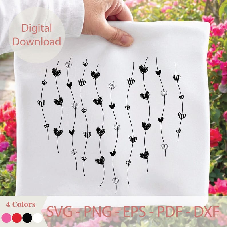 Hart lijn kunst Svg, minimale hart afbeelding, handgetekende hart, schattig esthetisch hart Svg, eenvoudig hart Svg, Valentijnsdag hart Shirt Design afbeelding 3