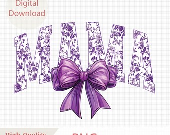 Coquette chinoise de maman violette Png, Png coquette noeud, maman Png floral violet, université mama png, vie de maman Png, fête des mères Png