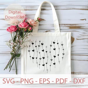 Hart lijn kunst Svg, minimale hart afbeelding, handgetekende hart, schattig esthetisch hart Svg, eenvoudig hart Svg, Valentijnsdag hart Shirt Design afbeelding 19