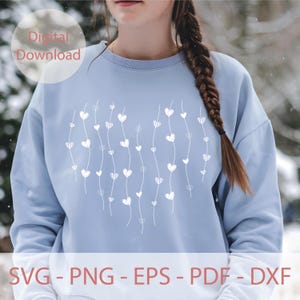 Hart lijn kunst Svg, minimale hart afbeelding, handgetekende hart, schattig esthetisch hart Svg, eenvoudig hart Svg, Valentijnsdag hart Shirt Design afbeelding 10