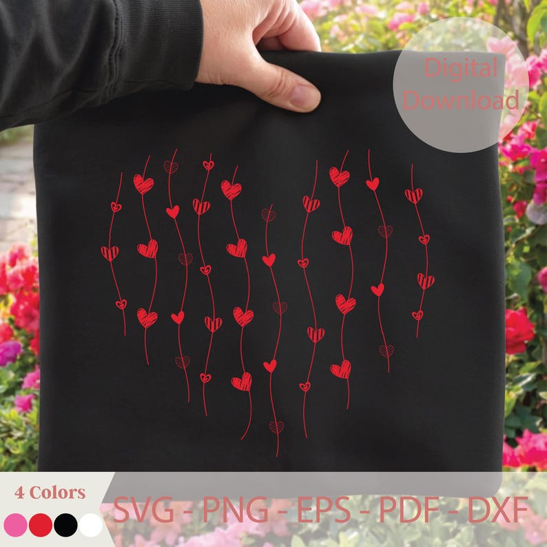 Hart lijn kunst Svg, minimale hart afbeelding, handgetekende hart, schattig esthetisch hart Svg, eenvoudig hart Svg, Valentijnsdag hart Shirt Design afbeelding 2