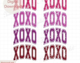 Xoxo Svg, Retro Xoxo Svg, Xoxo Varsity Bundle Svg, Xoxo Png Designs, Pink Xoxo Valentines Sublimation, Xoxo Svg Cut File, Mother's Day Svg